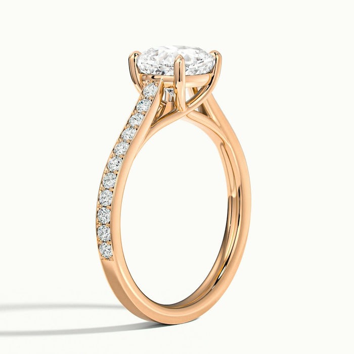 Gilded Cushion Temple Pavé Moissanite Engagement Ring